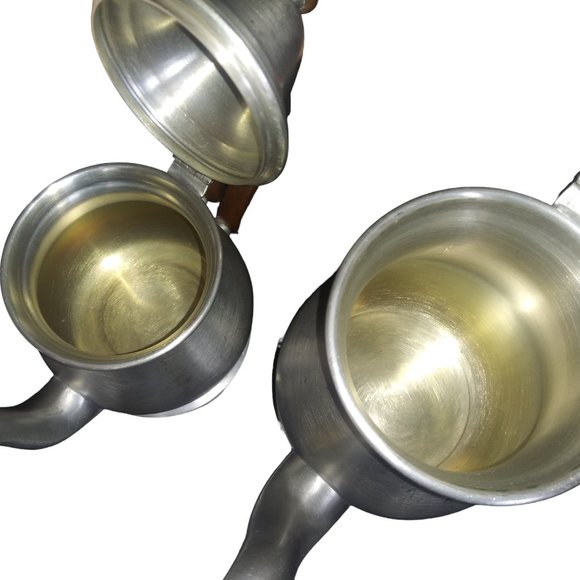 Vintage Pfaltzgraff Handcrafted Pewter Coffee/Tea Pot Made in the USA Lot of 2 - Picture 4 of 11
